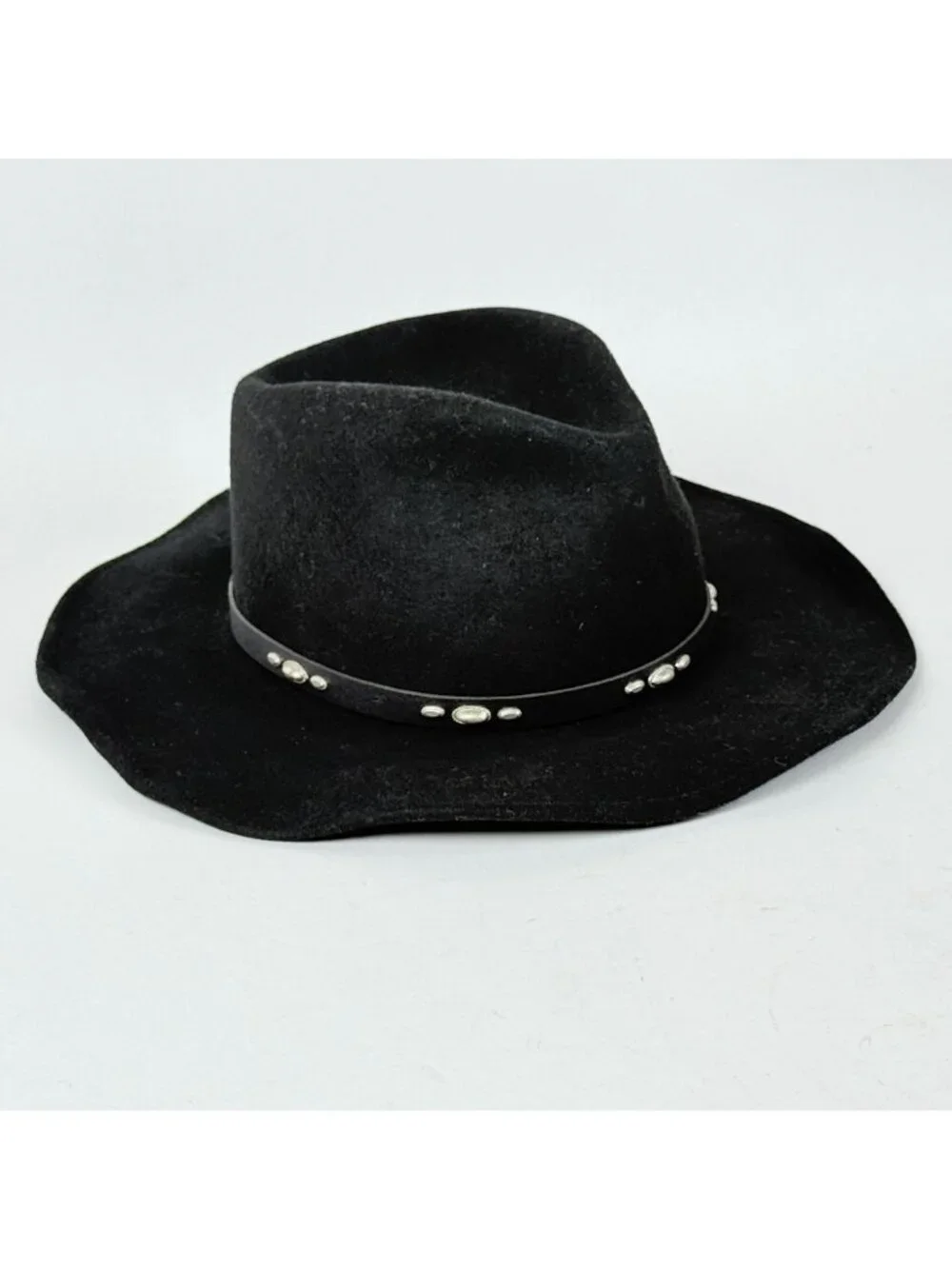 Outback Double S Wool Felt Hat Black Medium Cowboy Western Studded Hatband